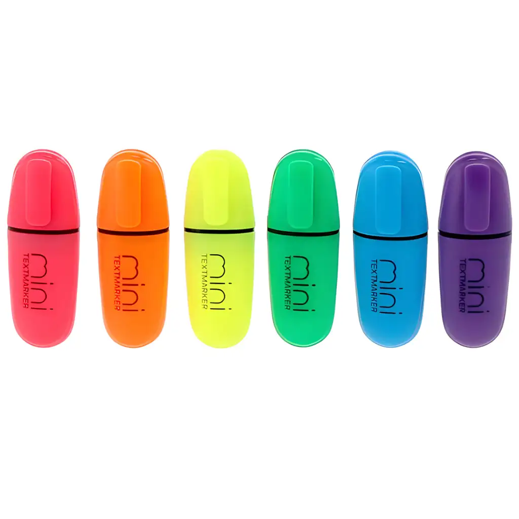 Spirit: Mini Neon Textmarker-Set, 6 Stück