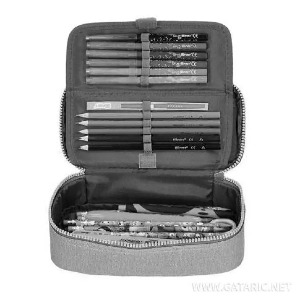 Spirit: My Bag dunkelblau-rosa gemustertes ovales Federmäppchen 23x10cm kép 2