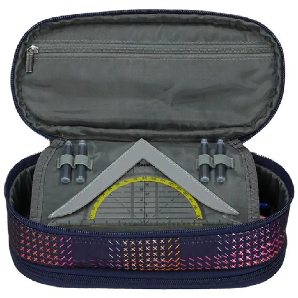 Spirit: My Bag ovales Federmäppchen mit zwei Fächern und Stichmuster kép 4