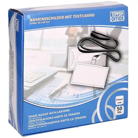 Spirit: Namenskartenhalter mit schwarzem Lanyard 90x60mm 1 Stück