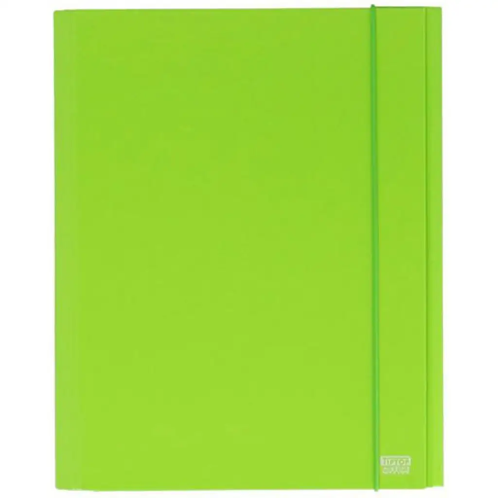 Spirit: Neon grüne Gummiband-Kartonmappe A4 mit 30mm Dicke