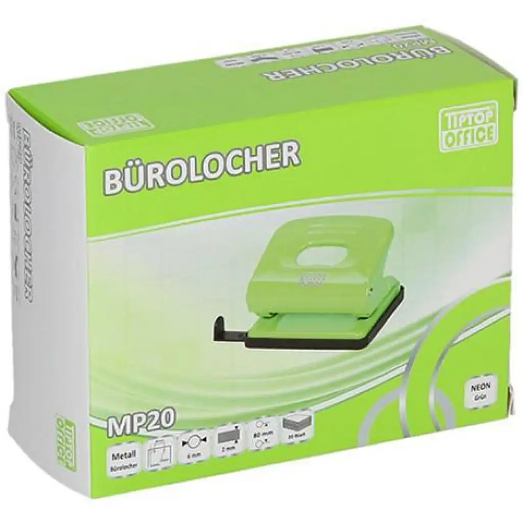 Spirit: Neon-grüner Metalllocher, zweilochig MP20