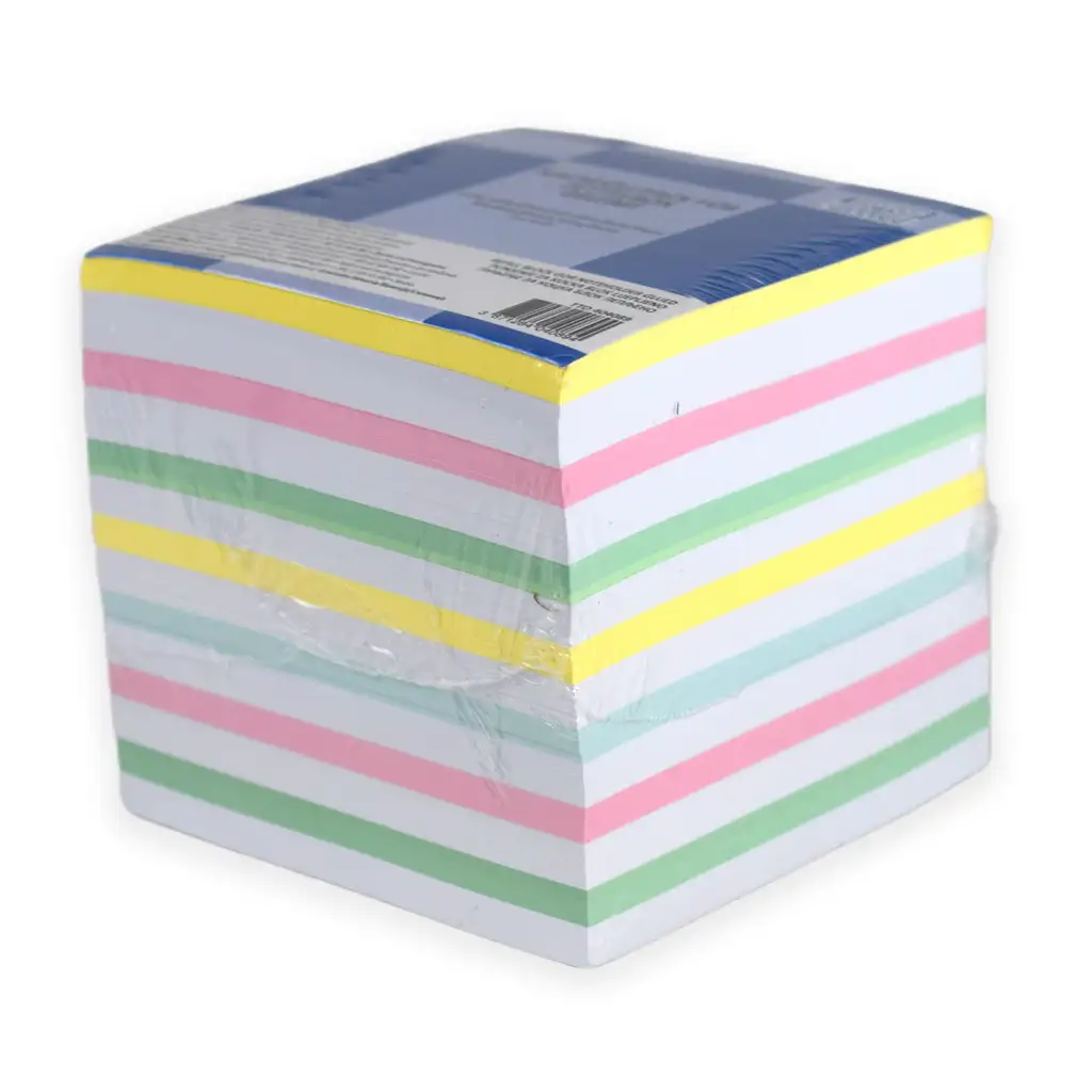 Spirit: Notizblock bunt und weiß 900 Blätter 9x9x9cm