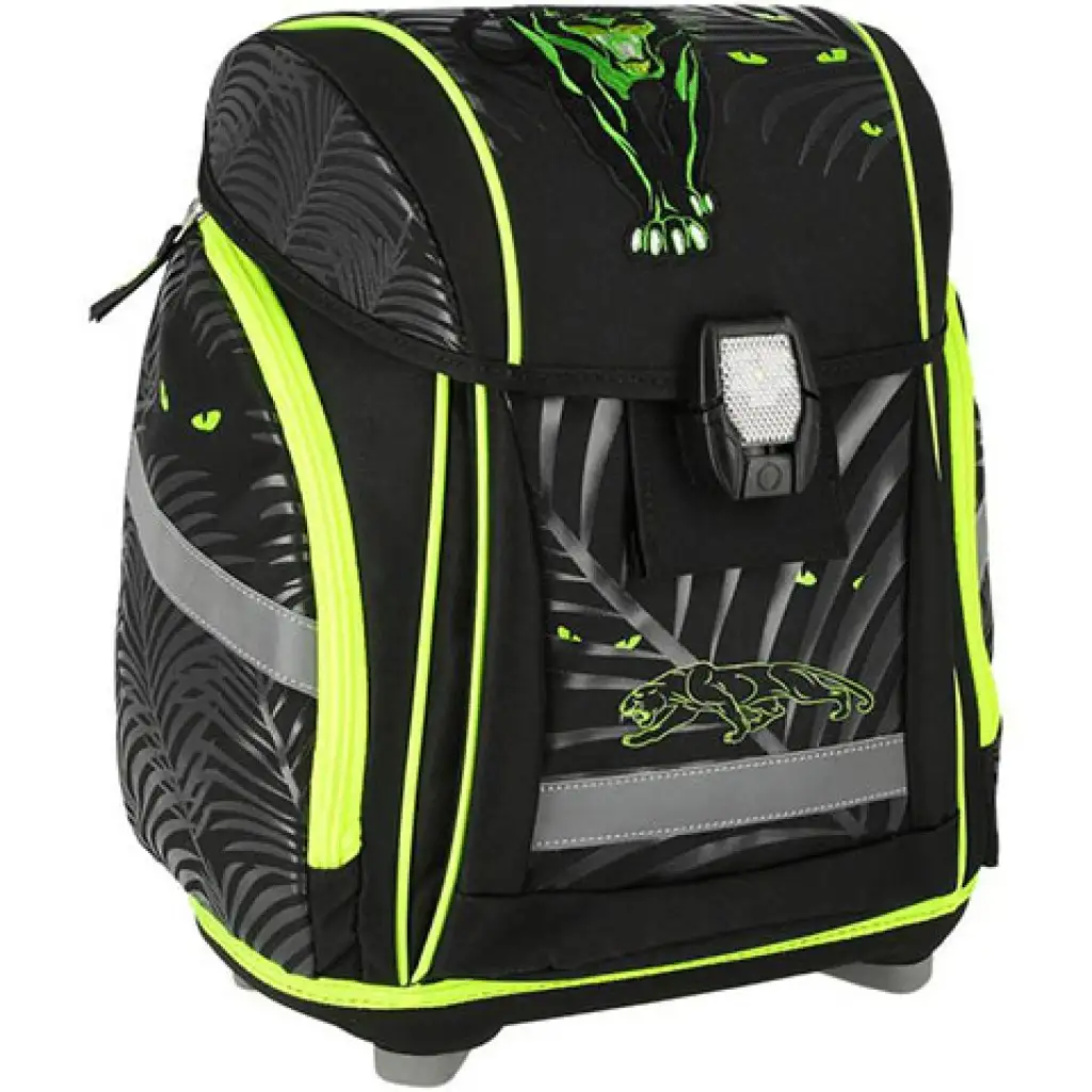Spirit: Panther 3D-Muster, LED-Klett-Schulranzen, Rucksack 5-teiliges Set kép 2