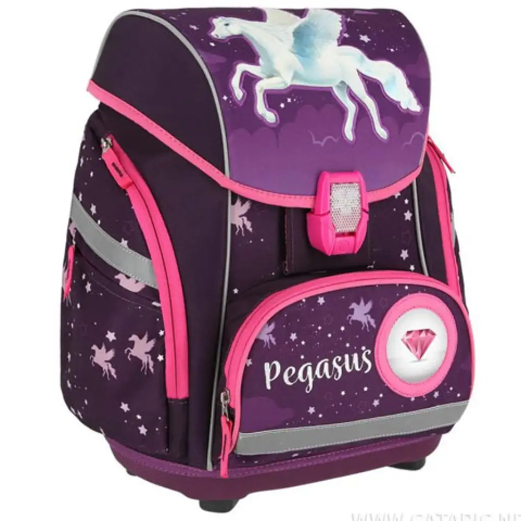 Spirit: Pegasus lila 5-teiliges Schulrucksack-Set mit Zubehör und LED-Licht kép 5