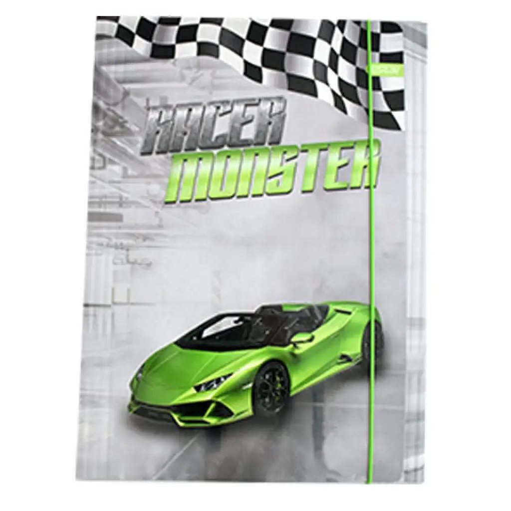 Spirit: Racer Monster Gummibandmappe in A4-Größe