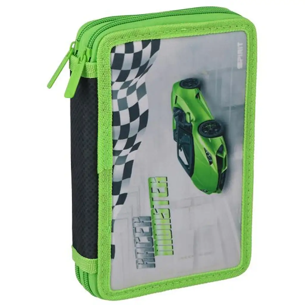 Spirit: Racer Monster grünes Sportauto-Muster 2-stöckiges gefülltes Federmäppchen