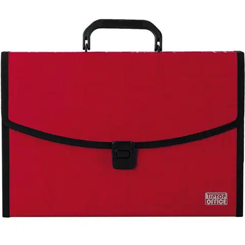 Spirit: Rote Dokumentenmappe A4 mit 12 Fächern und Griff