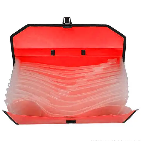 Spirit: Rote Dokumentenmappe A4 mit 12 Fächern und Griff kép 2