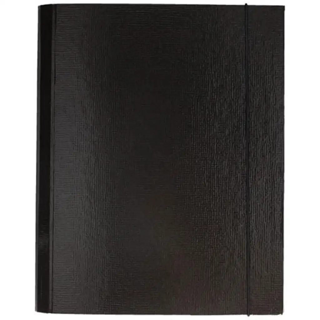 Spirit: Schwarzer Gummiband-Kartonordner A4 mit 30mm Dicke