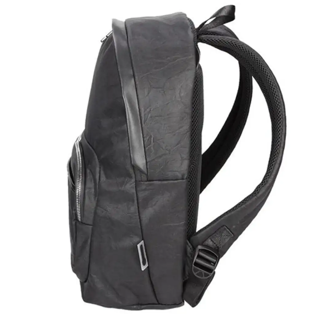 Spirit: Schwarzer Kunstleder abgerundeter Schulranzen, Rucksack 41x33x7,5cm kép 3
