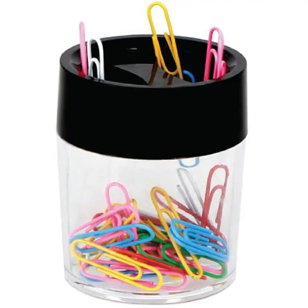 Spirit: Schwarzer Kunststoff-Büroklammernhalter