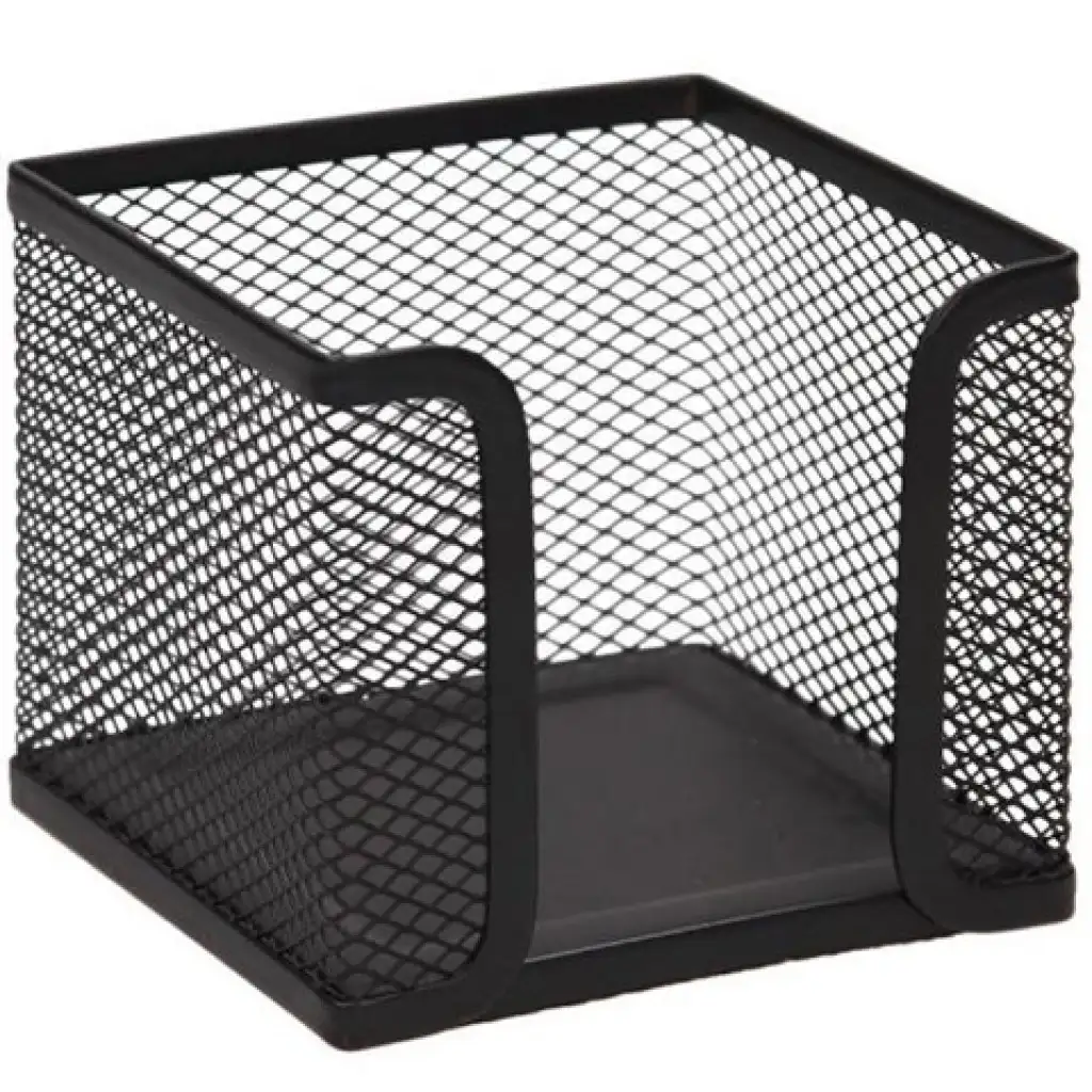 Spirit: Schwarzer Metallgitter-Notizblockhalter 10x10cm