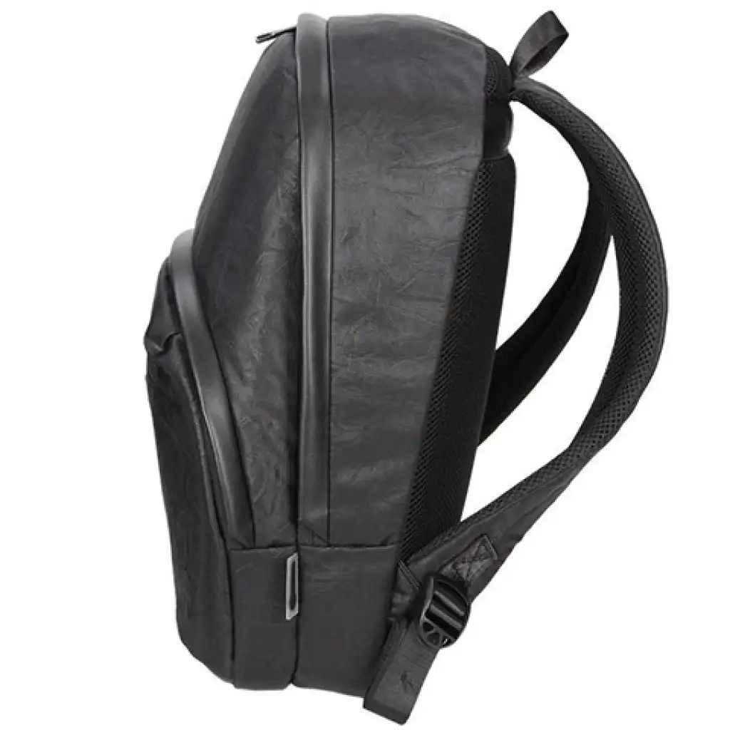 Spirit: Schwarzer dreifach unterteilter Kunstleder-Rucksack 41x33x7,5cm kép 4