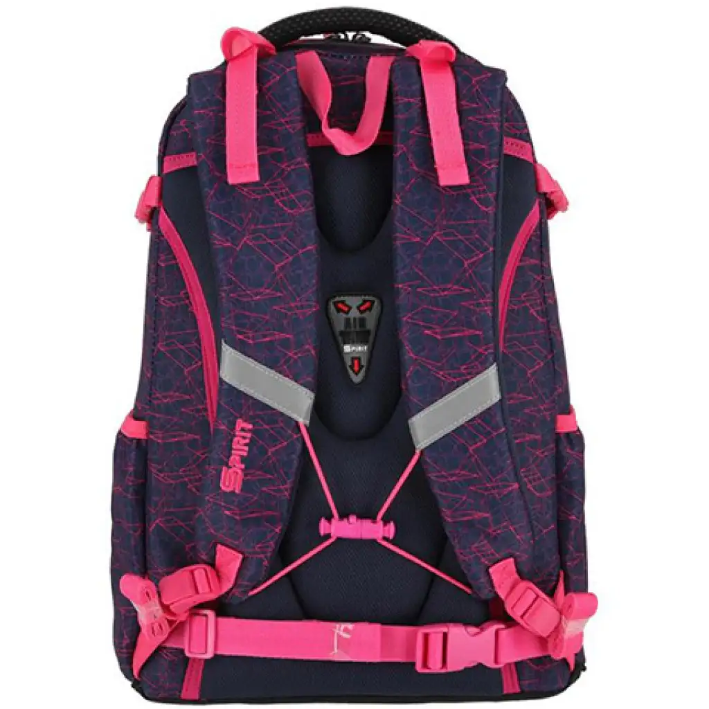Spirit: Stringer pink geometrisch gemusterter abgerundeter Schulranzen, Rucksack kép 2