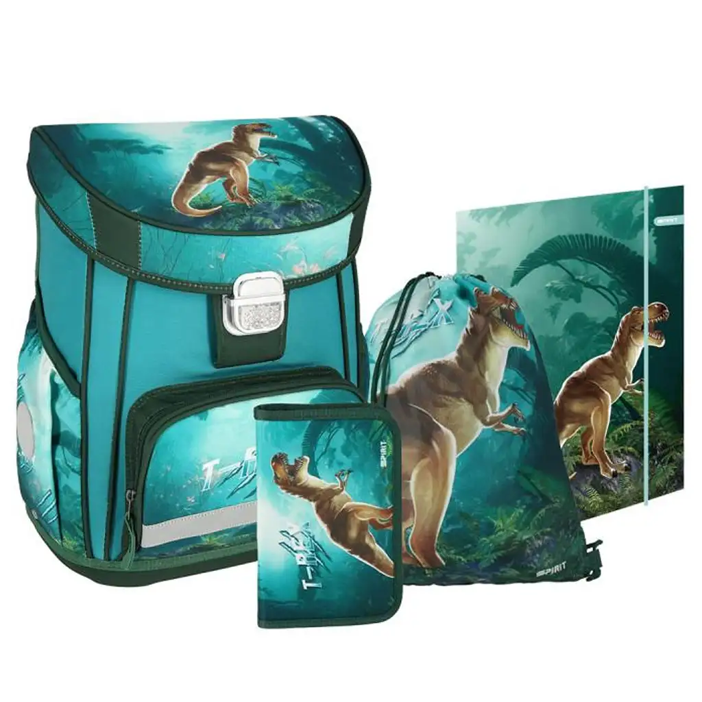Spirit: T-rex 4-teiliges Schulrucksack-Set 38x28x17cm