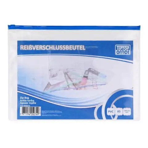 Spirit: Transparente Reißverschlussdokumententasche A5