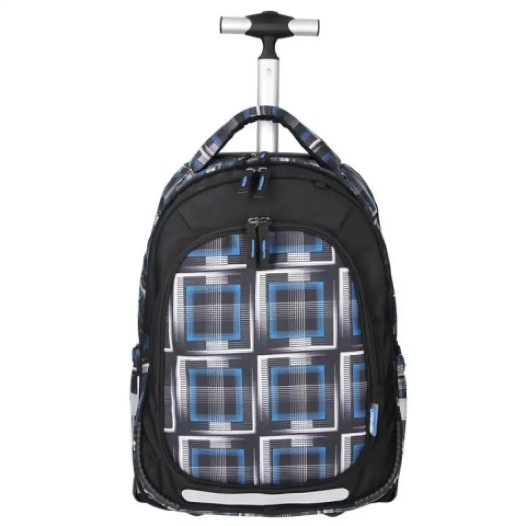 Spirit: Trolley schwarz-blau gemusterter Schulranzen Rucksack