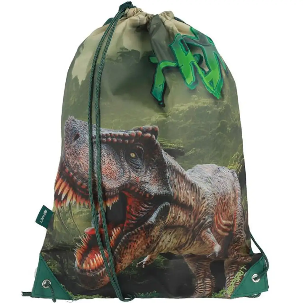 Spirit: Turnbeutel mit T-Rex-Dinosaurier-Muster, Sportbeutel 33x47cm