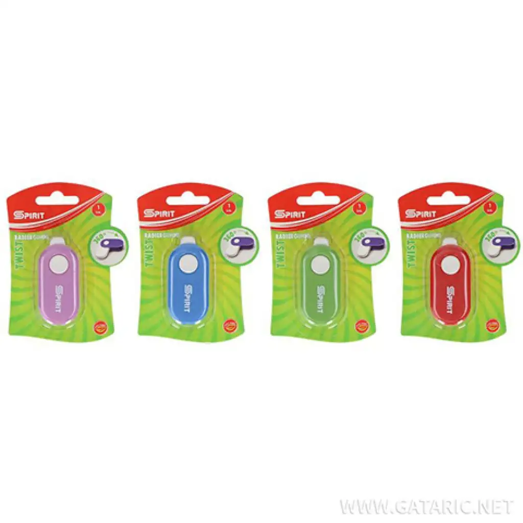 Spirit: Twist ovaler Radiergummi in Kunststoffhülle in verschiedenen Farben