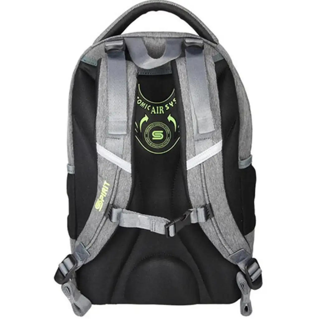 Spirit: Urban grau-schwarz-gelber ergonomischer Schulranzen, Rucksack 46x33x22cm kép 2