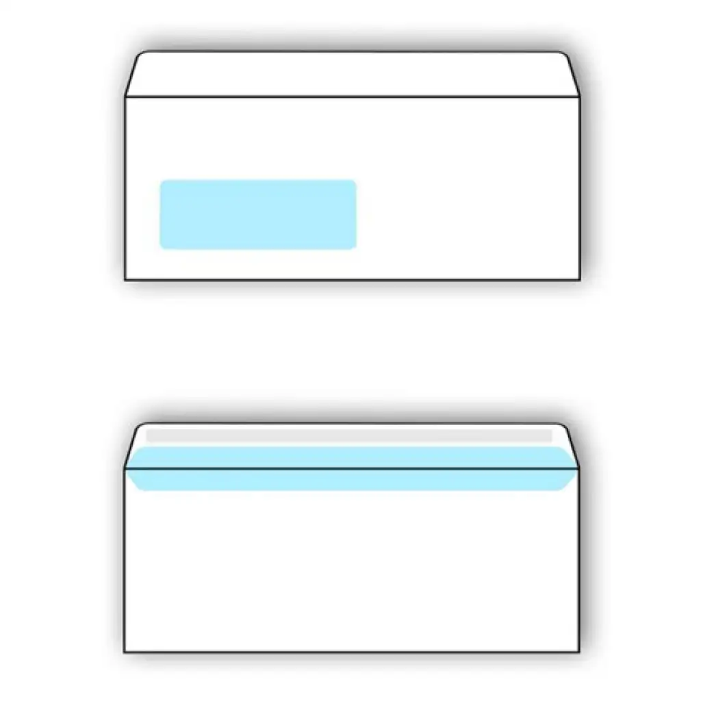 Spirit: Weißer Briefumschlag mit linkem Fenster LA/4 11x23cm 1 Stk