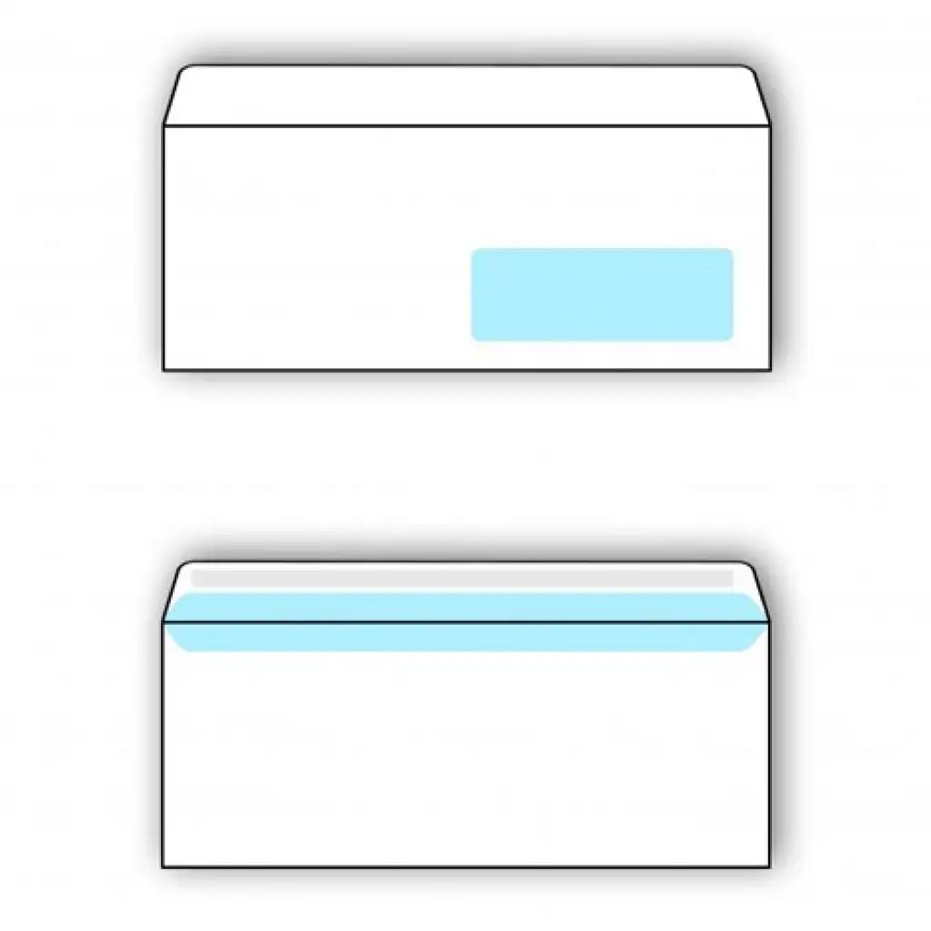 Spirit: Weißer Briefumschlag mit rechtem Fenster LA/4 11x23cm 1 Stück