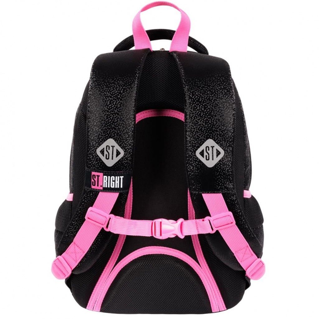 St.Right Black Glitter Schulranzen, Rucksack BP26 39x27x17cm kép 3