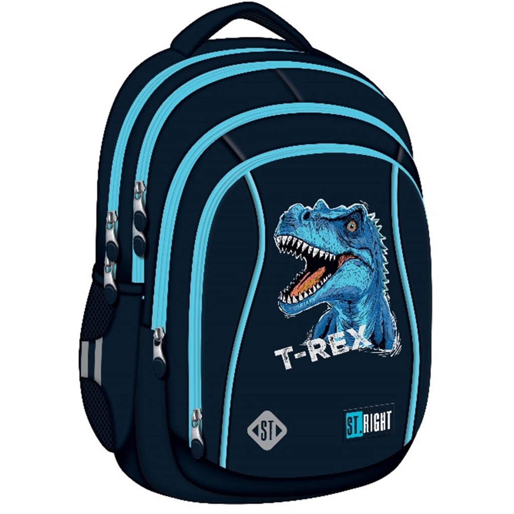 St.Right Blauer T-Rex ergonomischer Schulrucksack, Rucksack BP04 43x32x20cm