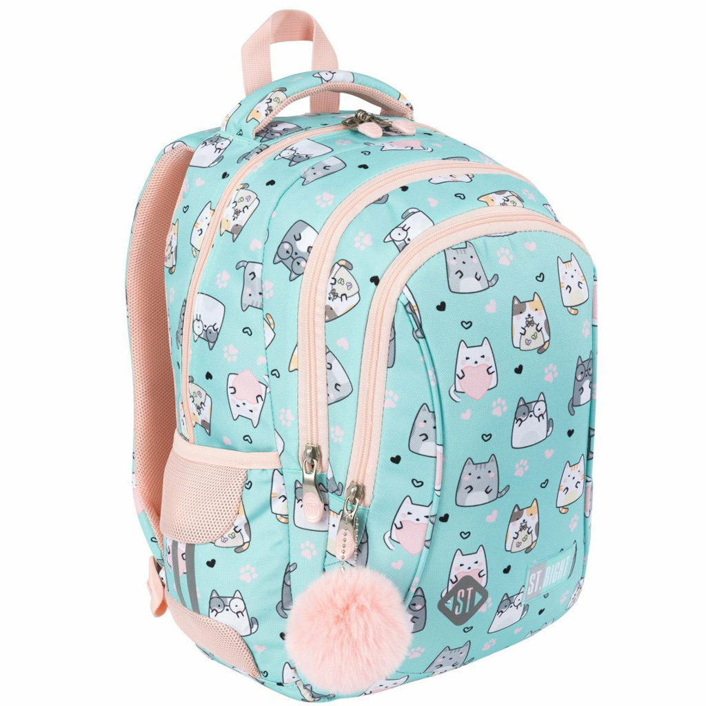 St.Right Charming Cats Schulranzen, Rucksack BP26 39x27x17 cm