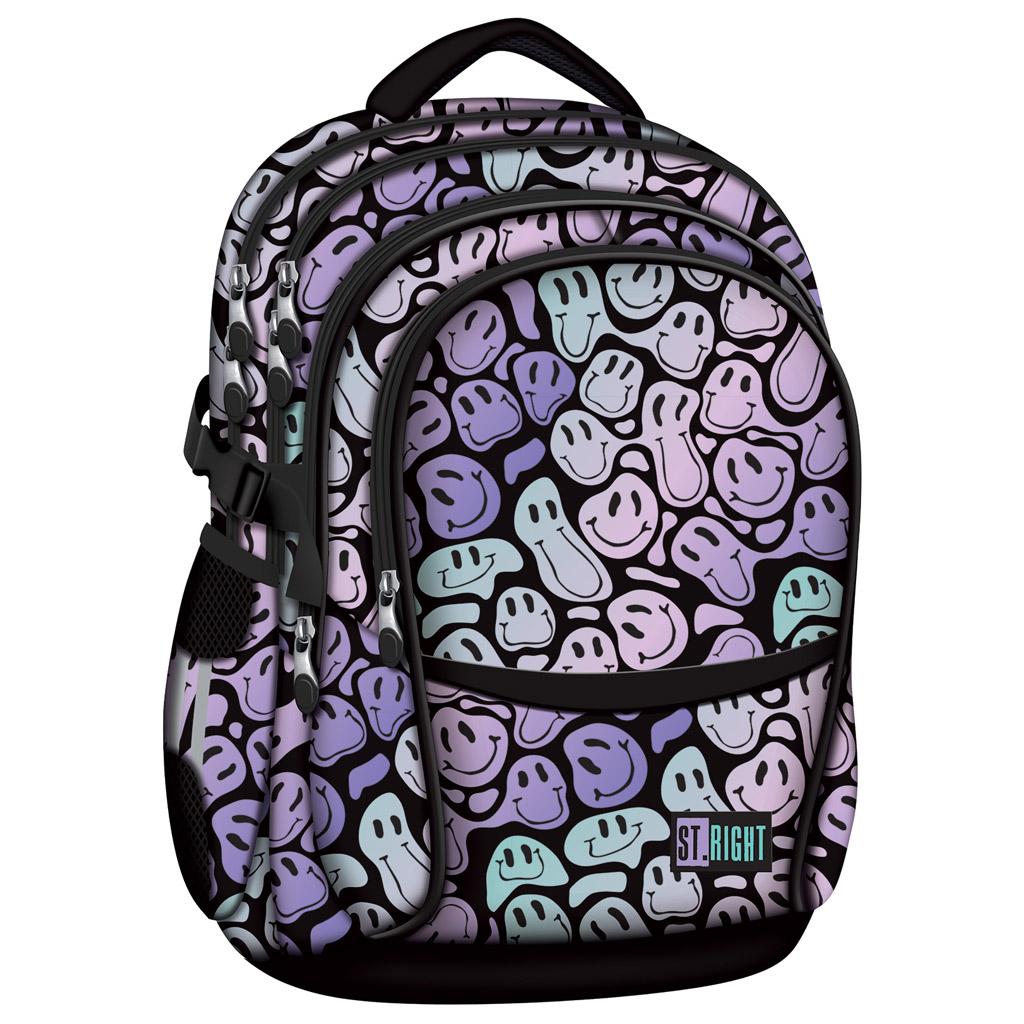 St.Right Crazy Faces vierfach unterteilte Schultasche, Rucksack BP01 43x32x20cm