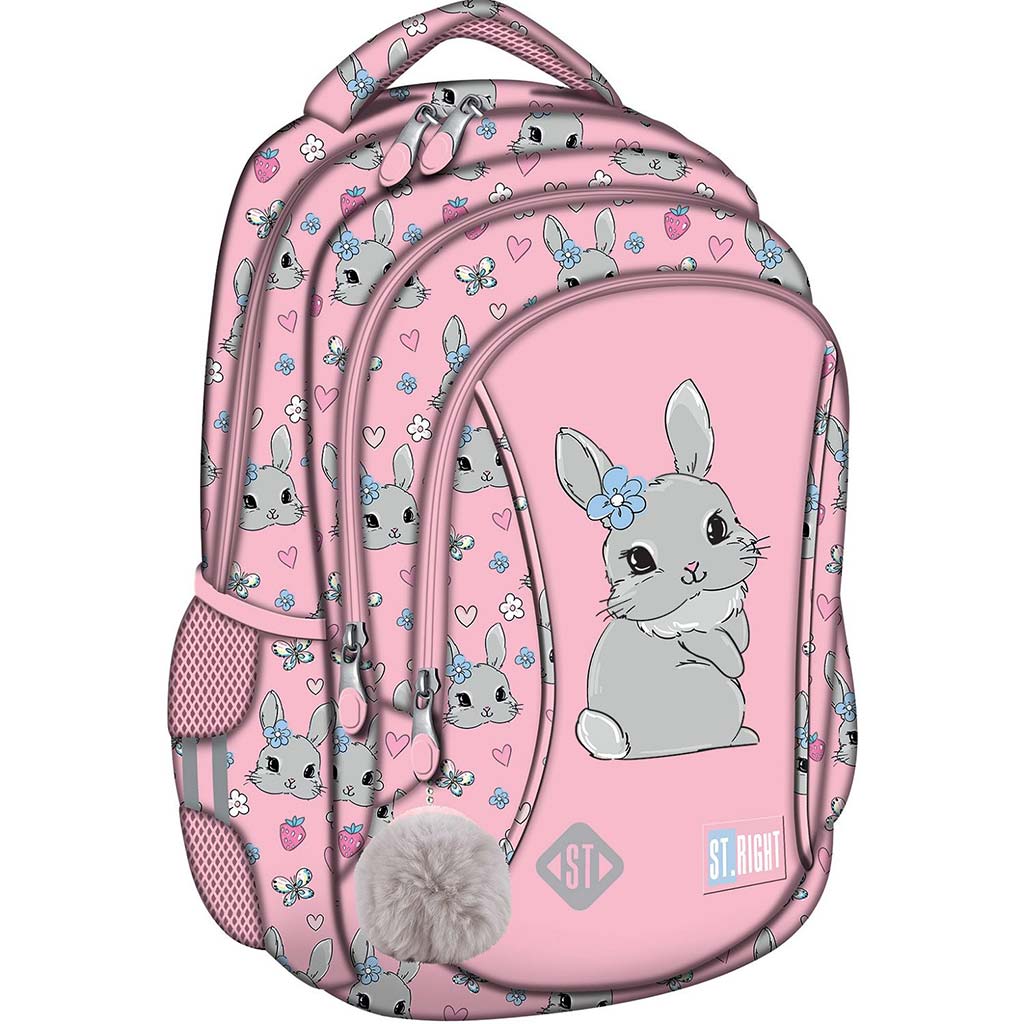 St.Right Cute Rabbit ergonomischer Schulranzen, Rucksack BP26 39x27x17cm
