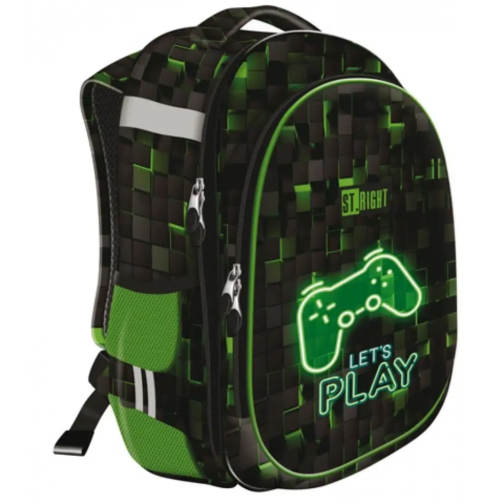 St.Right Dark Game zweifächiger Schulranzen, Rucksack 39x30x18cm kép 2