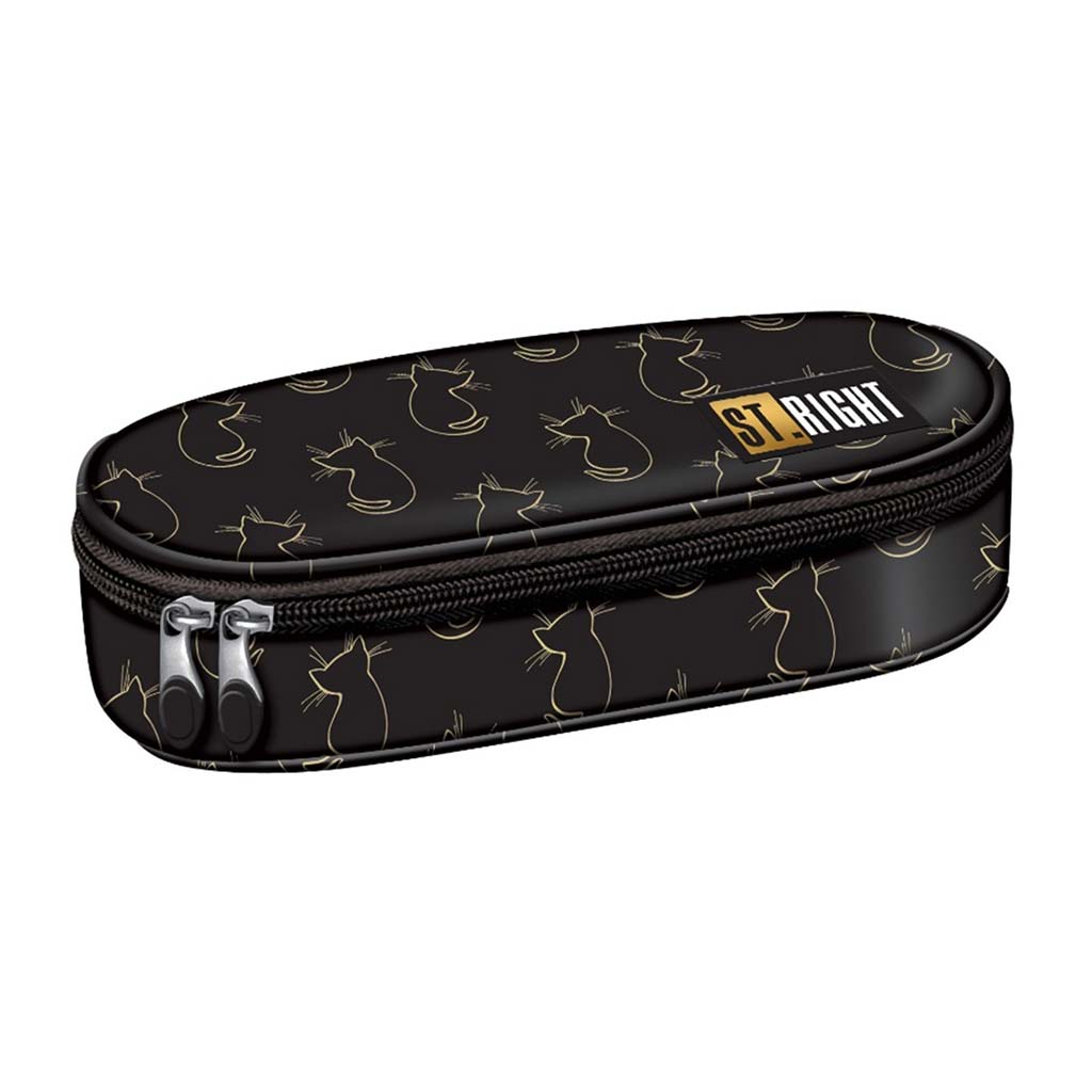 St.Right Golden Cats ovales Federmäppchen PC01 23x9,5x6cm