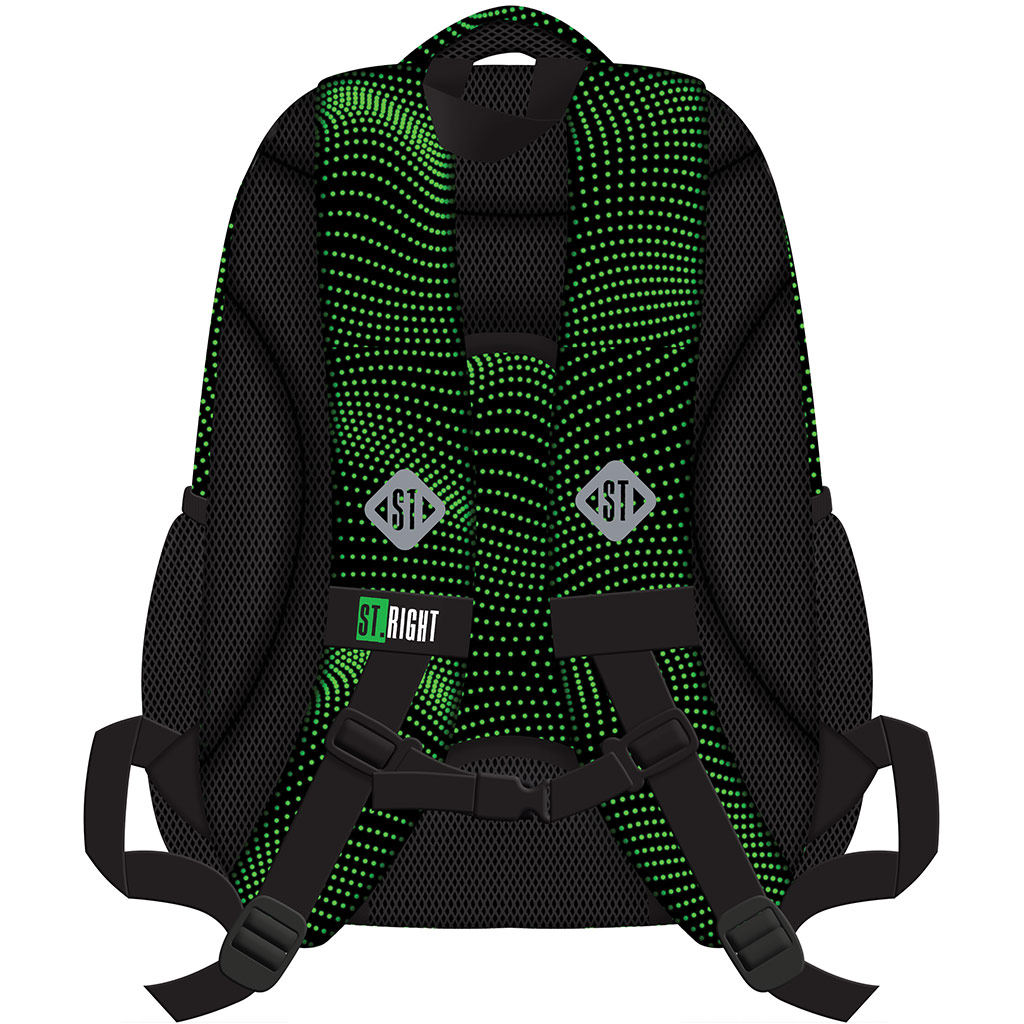 St.Right Green Halfton ergonomischer Schulranzen, Rucksack BP05 42x30x19cm kép 2