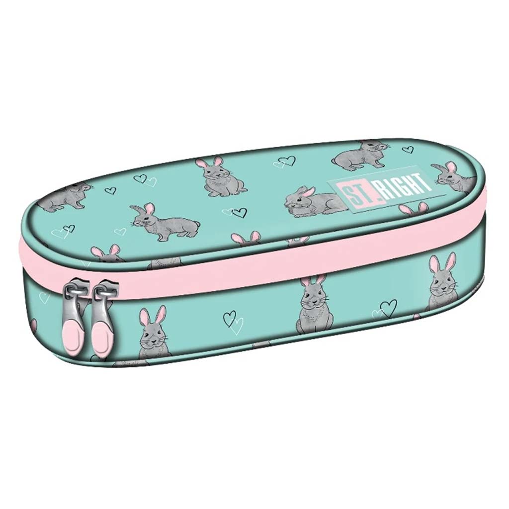 St.Right Grey Rabbit ovales Federmäppchen PC01 23x9,5x6cm