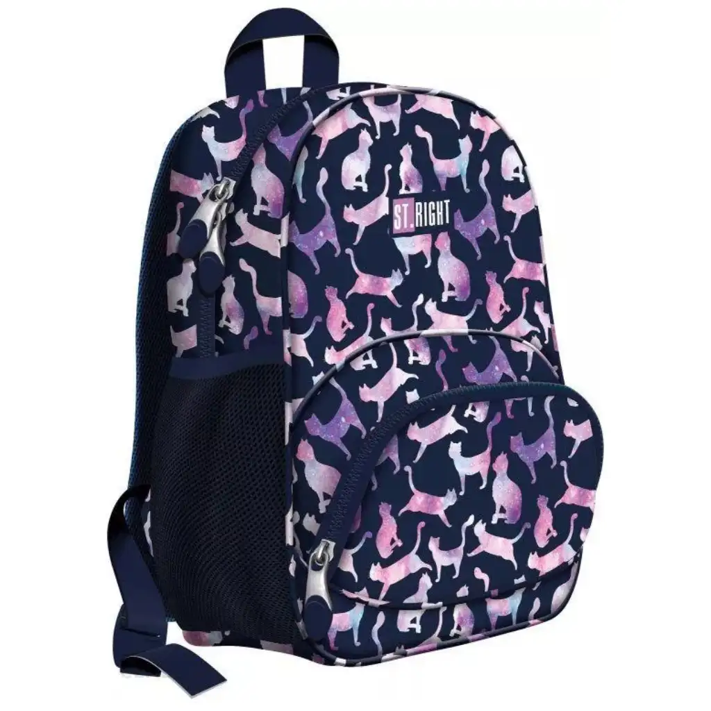 St.Right Kosmische Katzen Mini-Schulranzen, Rucksack 31x21x11cm