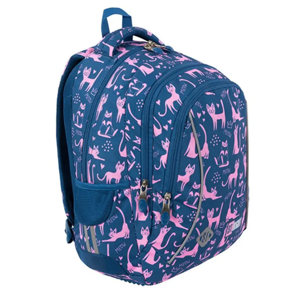 St.Right Lazy Cats dreifach unterteilte Schultasche, Rucksack 39x27x17cm kép 4