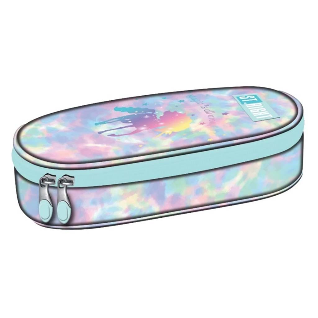 St.Right Magic Unicorn ovales Federmäppchen 23x9,5x6 cm