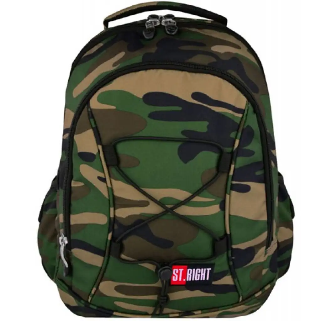 St.Right Moro tarnfarbener zweifach unterteilter Schulranzen, Rucksack