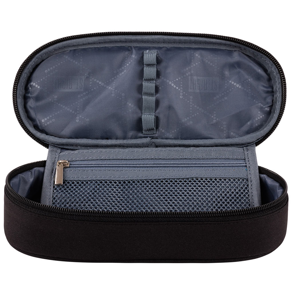 St.Right: Müder Hund schwarzes ovales Federmäppchen 23cm kép 2