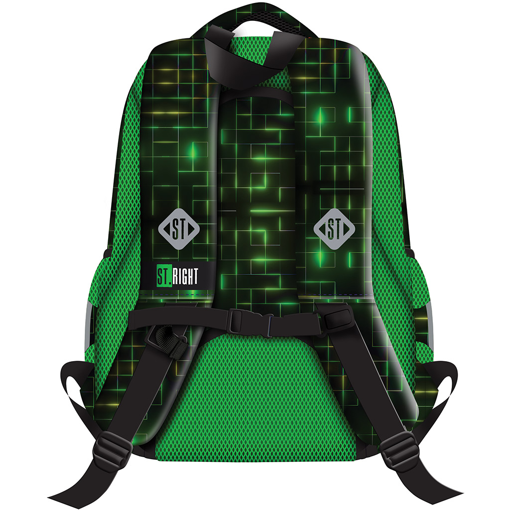 St.Right Neon Gamer Controller Muster Schulranzen, Rucksack BP26 39x27x17cm kép 2