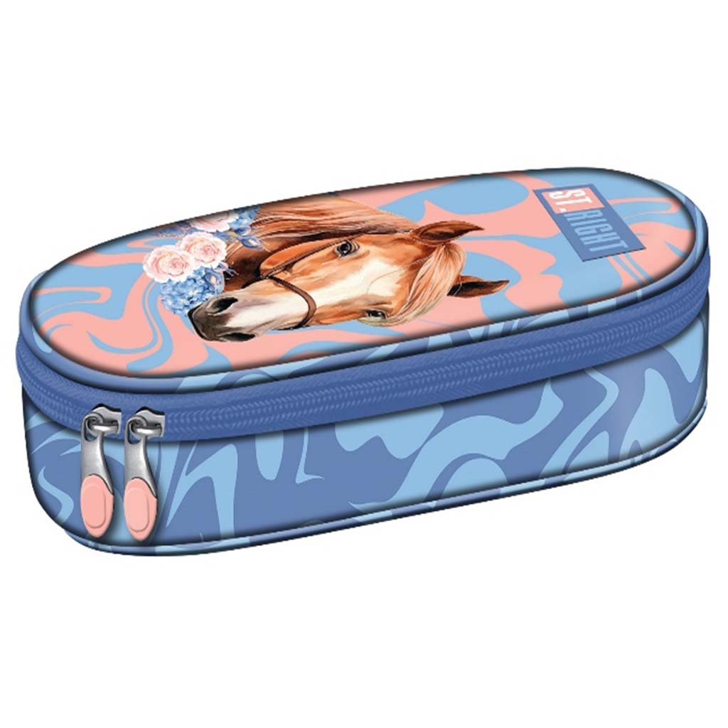 St.Right Romantic Horse ovales Federmäppchen 23x9,5x6 cm