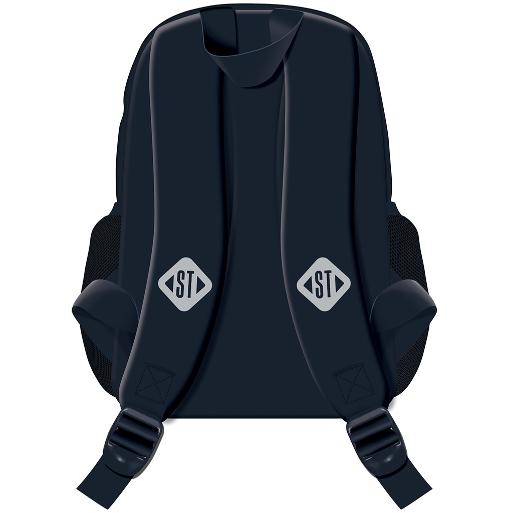 St.Right Schulranzen, blauer Rucksack mit T-Rex-Muster, BP70, 32x22x11,5 cm kép 2