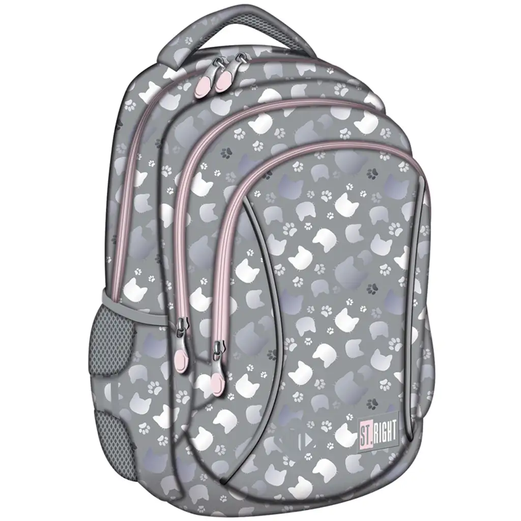 St.Right Silver Cats Schultasche, Rucksack BP26 39x27x17cm