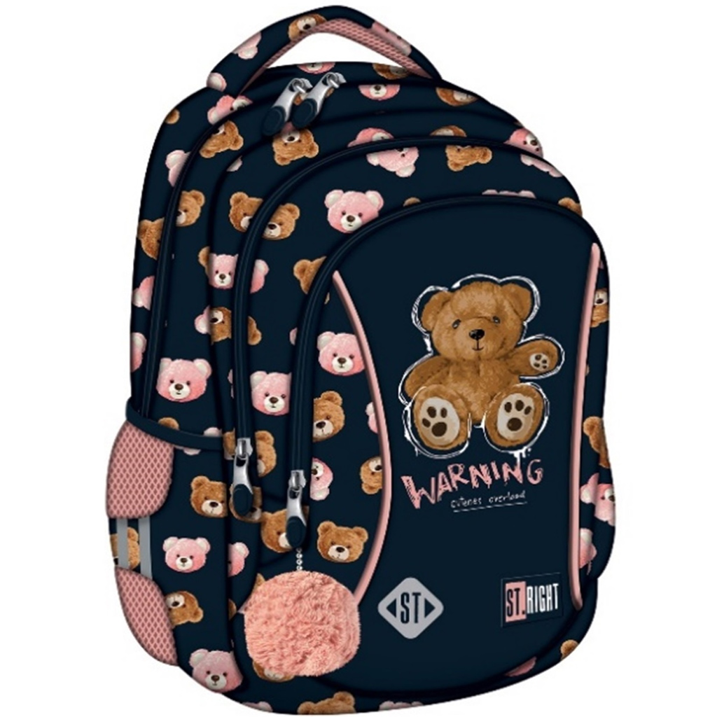 St.Right Teddy Bear Schulranzen, Rucksack BP26 39x27x17cm