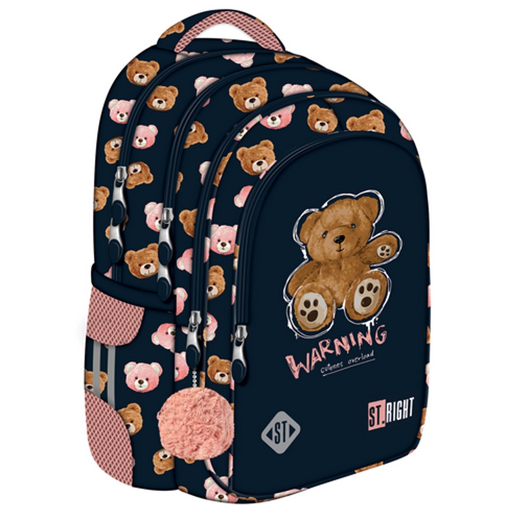 St.Right Teddy Bear Schulranzen, Rucksack BP58 40x28x18 cm