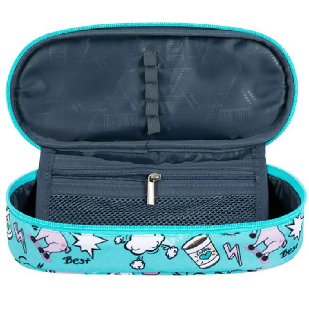 St.Right pastellfarbenes ovales Federmäppchen mit Lama-Motiv kép 2