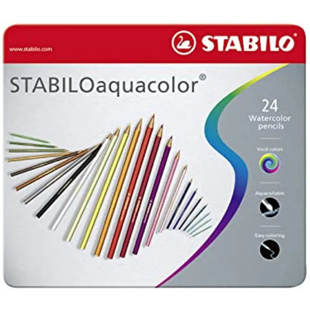 Stabilo: Aquacolor 24er Buntstift-Set in Metalldose
