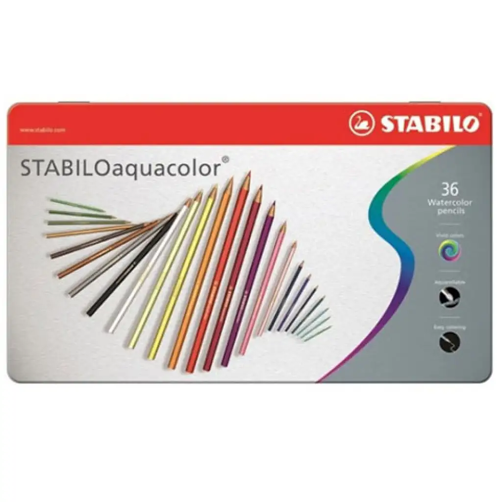 Stabilo: Aquacolor Buntstift-Set in Metallbox 36 Stück
